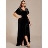 imageEverPretty Womens Vintage Plus Size Ruffles Hemline Velvet Wedding Guest Dress 02041DABlack