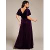 imageEverPretty Womens Vintage Plus Size Ruffles Hemline Velvet Wedding Guest Dress 02041DADeep Purple