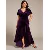 imageEverPretty Womens Vintage Plus Size Ruffles Hemline Velvet Wedding Guest Dress 02041DADeep Purple