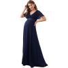 imageEverPretty Women Chiffon VNeck Maternity Party Dresses for Baby Shower with Sleeves 20795EYNavy Blue