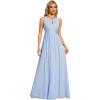 imageEverPretty Womens Crew Neck Sleeveless A Line Hollow Out Sequin Maxi Fromal Dress 01955Ice Blue
