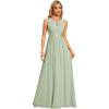 imageEverPretty Womens Crew Neck Sleeveless A Line Hollow Out Sequin Maxi Fromal Dress 01955Mint Green