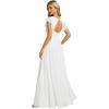 imageEverPretty Womens Ruffles Sleeves Back Cutout Bridesmaid Dresses A Line Formal Dress 01819White