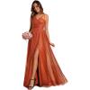 imageEverPretty Womens Sleeveless V Neck A Line Glitter Floor Length Split Formal Dresses S0014Burnt Orange