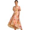 imageEverPretty Womens Summer Chiffon Pleated VNeck Short Wedding Guest Dress with Ruffled Sleeves 01923Peach Fuzz