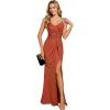 imageEverPretty Womens V Neck Bodycon Sleeveless Split Maxi Evening Dresses 01888Burnt Orange