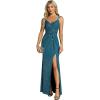 imageEverPretty Womens V Neck Bodycon Sleeveless Split Maxi Evening Dresses 01888Teal