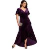 imageEverPretty Womens Vintage Plus Size Ruffles Hemline Velvet Wedding Guest Dress 02041DADeep Purple