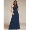 imageEverPretty Womens Summer Halter Sleeveless Pletaed Floor Length Glitter Formal Evening Gowns 41961Navy Blue
