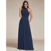 imageEverPretty Womens Summer Halter Sleeveless Pletaed Floor Length Glitter Formal Evening Gowns 41961Navy Blue