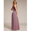 imageEverPretty Womens Summer Halter Sleeveless Pletaed Floor Length Glitter Formal Evening Gowns 41961Orchid