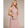 imageEverPretty Womens Summer Halter Sleeveless Pletaed Floor Length Glitter Formal Evening Gowns 41961Pink