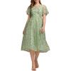imageEverPretty Womens Classic Sequin Round Neck Ruffled Short Sleeves ALine Wedding Guest Dress 02364Mint Green