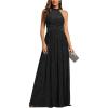 imageEverPretty Womens Summer Halter Sleeveless Pletaed Floor Length Glitter Formal Evening Gowns 41961Black