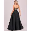 imageEverPretty Womens Bridesmaid Dresses Summer Glitter VNeck Aline HighLow Wedding Guest Dresses 00667Black