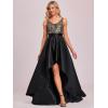 imageEverPretty Womens Bridesmaid Dresses Summer Glitter VNeck Aline HighLow Wedding Guest Dresses 00667Black