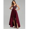 imageEverPretty Womens Bridesmaid Dresses Summer Glitter VNeck Aline HighLow Wedding Guest Dresses 00667Burgundy