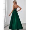 imageEverPretty Womens Bridesmaid Dresses Summer Glitter VNeck Aline HighLow Wedding Guest Dresses 00667Dark Green