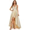 imageEverPretty Womens Bridesmaid Dresses Summer Glitter VNeck Aline HighLow Wedding Guest Dresses 00667Gold