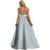 imageEverPretty Womens Bridesmaid Dresses Summer Glitter VNeck Aline HighLow Wedding Guest Dresses 00667Grey