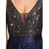 imageEverPretty Womens Bridesmaid Dresses Summer Glitter VNeck Aline HighLow Wedding Guest Dresses 00667Navy Blue