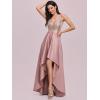 imageEverPretty Womens Bridesmaid Dresses Summer Glitter VNeck Aline HighLow Wedding Guest Dresses 00667Orchid