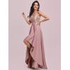 imageEverPretty Womens Bridesmaid Dresses Summer Glitter VNeck Aline HighLow Wedding Guest Dresses 00667Orchid