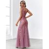 imageEverPretty Womens Formal Dress Sequin Tulle Double VNeck Sleeveless Mermaid Long Evening Dress 07886Orchid
