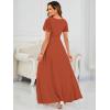 imageEverPretty Womens Classic Round Neck Short Sleeves Chiffon Floor Length Bridesmaid Dress 01840PHBurnt Orange