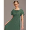 imageEverPretty Womens Classic Round Neck Short Sleeves Chiffon Floor Length Bridesmaid Dress 01840PHEucalyptus Green