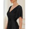 imageEverPretty Womens Evening Gowns V Neck Short Sleeves Aline Glitter Formal Dresses 50159Black