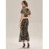 imageEverPretty Womens Gorgeous V Neck Sequin Tulle Short Sleeves Bodycon Maxi Formal Evening Gowns 02370Black Gold