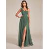 imageEverPretty Womens One Shoulder Sleeveless Pleated ALine Floor Length Bridesmaid Dresses 01911Eucalyptus Green
