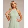 imageEverPretty Womens Sexy Halter Neck Pletaed Sleeveless HiLo Chiffon Wedding Guest Dress 31926Mint Green
