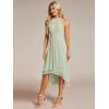 imageEverPretty Womens Sexy Halter Neck Pletaed Sleeveless HiLo Chiffon Wedding Guest Dress 31926Mint Green