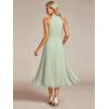 imageEverPretty Womens Sexy Halter Neck Pletaed Sleeveless HiLo Chiffon Wedding Guest Dress 31926Mint Green