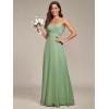 imageEverPretty Womens Sexy Spaghetti Straps Cowl Back Empire Waist A Line Pleated Chiffon Bridesmaid Dress 80026PHSage Green