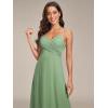 imageEverPretty Womens Sexy Spaghetti Straps Cowl Back Empire Waist A Line Pleated Chiffon Bridesmaid Dress 80026PHSage Green