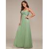 imageEverPretty Womens Sexy Spaghetti Straps Cowl Back Empire Waist A Line Pleated Chiffon Bridesmaid Dress 80026PHSage Green