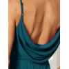imageEverPretty Womens Sexy Spaghetti Straps Cowl Back Empire Waist A Line Pleated Chiffon Bridesmaid Dress 80026PHTeal