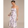 imageEverPretty Womens Sexy Spaghetti Straps Pleated Floral Midi Wedding Guest Dresses 02416Light Purple Print