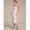 imageEverPretty Womens Sexy Spaghetti Straps Pleated Floral Midi Wedding Guest Dresses 02416Light Purple Print