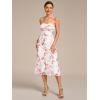 imageEverPretty Womens Sexy Spaghetti Straps Pleated Floral Midi Wedding Guest Dresses 02416Russet Red Print