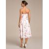 imageEverPretty Womens Sexy Spaghetti Straps Pleated Floral Midi Wedding Guest Dresses 02416Russet Red Print