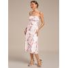 imageEverPretty Womens Sexy Spaghetti Straps Pleated Floral Midi Wedding Guest Dresses 02416Russet Red Print