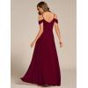imageEverPretty Womens V Neck Pleated Sleeveless Chiffon Floor Length A Line Bridesmaid Dresses 02354Burgundy