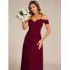 imageEverPretty Womens V Neck Pleated Sleeveless Chiffon Floor Length A Line Bridesmaid Dresses 02354Burgundy