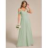 imageEverPretty Womens V Neck Pleated Sleeveless Chiffon Floor Length A Line Bridesmaid Dresses 02354Mint Green
