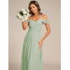 imageEverPretty Womens V Neck Pleated Sleeveless Chiffon Floor Length A Line Bridesmaid Dresses 02354Mint Green