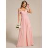 imageEverPretty Womens V Neck Pleated Sleeveless Chiffon Floor Length A Line Bridesmaid Dresses 02354Pink